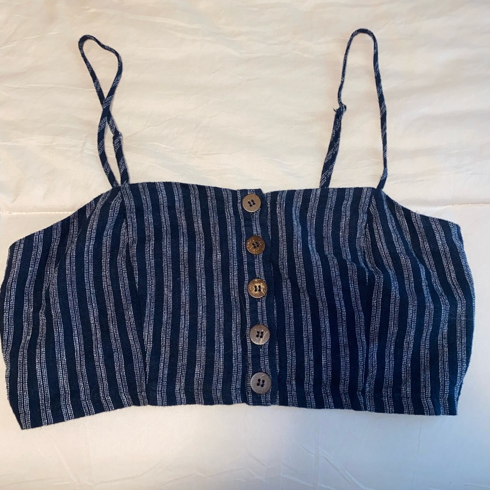 Navy Blue button up tank top